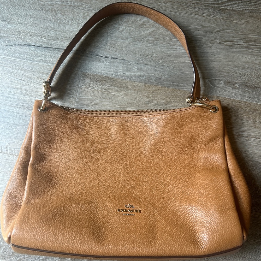 Coach Tan Leather Shoulder Bag Timeless Design